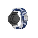 For Amazfit T-Rex / T-Rex Pro / Ares Adjustable Buckle Braided Nylon Watch Band (Blue + White)