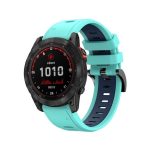 Για Garmin Fenix ​​7X 26mm δίχρωμη αθλητική ζώνη ρολογιών σιλικόνης (Μέντα Πράσινο + Μπλε)  Εφαρμόζεται μοντέλα: κατάλληλο για Garmin Fenix7X, Fenix ​​7X Solar, TACTIX 7/ 7 Pro, TACTIX DELTA, Enduro, VERTIX2, Fenix ​​6X , Fenix ​​6X Pro, Fenix ​​6X Sapphi