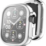 Για Apple Watch Ultra 49mm ENKAY Πλήρης κάλυψη, επικαλυμμένη μαλακή θήκη TPU με φιλμ οθόνης (ασημί)