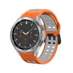 Αναπνεύσιμο λουράκι ρολογιών σιλικόνης δύο χρωμάτωνΓια Samsung Galaxy Watch 5 40mm/ Για Watch 5 44mm/ Για Watch 5 Pro 45mm/ Για Watch 4 40mm/ Για Watch 4 44mm/ Για  Watch 4 Classic 46mm/ Για Watch 4 Classic 42mm/ Για  Watch Active 2 20mm (Orange+Grey)