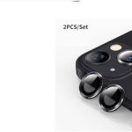 ENKAY Hat-Prince κράμα αλουμινίου + σκληρυμένο γυαλί κάλυμμα μεμβράνης φακού κάμερας για iPhone 13 / 13 mini (Μαύρο)