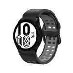 Για Samsung Galaxy Watch 4 40mm 20mm  λουράκι ρολογιών σιλικόνης δύο χρωμάτων (ΓΚΡΙ+ΜΑΥΡΟ)