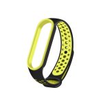 For Xiaomi Mi Band 6 (CA8856) Breathable Silicone Watch Band with Holes (ΠΡΑΣΙΝΟ+ΜΑΥΡΟ)