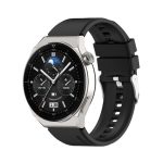 Για Huawei Watch GT3 42mm 20mm   Για  Huawei Watch GT2 42mm / Watch 2 20mm   Για Honor Magic Watch 2 42mm 20mm   Προεξέχουσα κεφαλή λουράκι σιλικόνης 20mm Ασημένια πόρπη (Μαύρη)