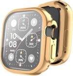 Για Apple Watch Ultra 49mm ENKAY Πλήρης κάλυψη, επικαλυμμένη μαλακή θήκη TPU με φιλμ οθόνης (χρυσό)