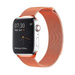 Ζώνη ρολογιού από μαγνητικό ανοξείδωτο χάλυβα Milanese Loop για Apple Watch Ultra 49mm / Series 8&7 45mm / SE 2&6&SE&5&4 44mm / 3&2&1 42mm (Πορτοκαλί)