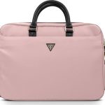 Guess Nylon Triangle Logo Τσάντα Ώμου / Χειρός για Laptop 16" σε Ροζ χρώμα