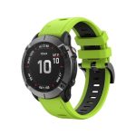 For Garmin Fenix ​​​​7X 26mm Silicone Two-tone Sports Watch Band (Green + Black) )Fenix ​​7X Solar-Tactix Delta-Enduro-Fenix ​​6-Fenix ​​6X Pro-Fenix ​​6X Sapphire-Fenix ​​5X Sapphire-Fenix ​​5X Plus-Fenix ​​3- Fenix ​​3 HR-Fenix ​​3 Sapphire-Descent MK 2-Descent MK 2