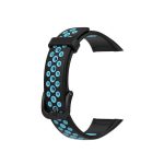 For Huawei Band 6 / Honor Band 6 Universal Two-color Breathable Silicone Watch Band(Black Blue)