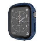 Plating PC Frame Watch Case with Tempered Film For Apple Watch Series 6 & SE & 5 & 4 44mm(Blue)