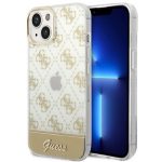 Guess 4G Pattern Script Back Cover Πλαστικό Χρυσό (iPhone 14)