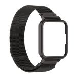 Για το Xiaomi Redmi Watch 2 Lite 2 in 1 Milano Metal Watch Band με πλαίσιο ρολογιού (Μαύρο)