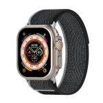 Διπλό έγχρωμο Nylon Hook and Loop Fastener Band Watch For Apple Watch Series 8&7 41mm / SE 2&6&SE&5&4 40mm / 3&2&1 38mm (Black+Grey)