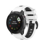 Για Garmin Fenix ​​7S 20mm Δίχρωμο λουράκι σιλικόνης (λευκό μαύρο)