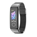 For Honor Band 4 / 5 MIJOBS Milan Stainless Steel Metal Buckle Watch Band(Black)