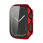 Electroplating Shockproof PC Protective Case with Tempered Glass Film For Apple Watch Series 9 / 8 / 7 45mm(Red) - Image 2