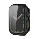 Electroplating Shockproof PC Protective Case with Tempered Glass Film For Apple Watch Series 9 / 8 / 7 45mm(Bright Black) - Image 2