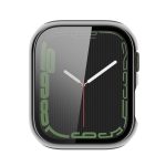 Electroplating Shockproof PC Protective Case with Tempered Glass Film For Apple Watch Series 9 / 8 / 7 45mm(Silver) - Image 4