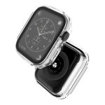 Plating PC Frame Watch Case with Tempered Film For Apple Watch Series 8 / 7 41mm(Transparent)