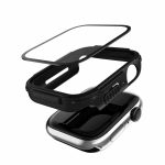 Plating PC Frame Watch Case with Tempered Film For Apple Watch Series 8 / 7 41mm(Black) - Image 2