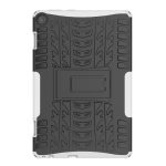 For Lenovo Tab M10 3rd Gen Tire Texture TPU + PC Tablet Case with Holder(White) - Image 2