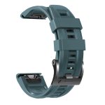 For Garmin Tactix 7 Pro / Fenix 7X / 6X Pro 26mm Screw Black Steel Buckle Silicone Watch Band(Navy Blue) - Image 4