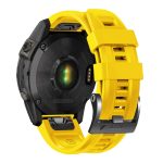 For Garmin Tactix 7 Pro / Fenix 7X / 6X Pro 26mm Screw Black Steel Buckle Silicone Watch Band(Yellow) - Image 2