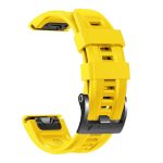 For Garmin Tactix 7 Pro / Fenix 7X / 6X Pro 26mm Screw Black Steel Buckle Silicone Watch Band(Yellow) - Image 4