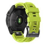 For Garmin Tactix 7 Pro / Fenix 7X / 6X Pro 26mm Screw Black Steel Buckle Silicone Watch Band(Lime Green) - Image 2