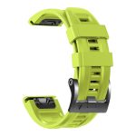 For Garmin Tactix 7 Pro / Fenix 7X / 6X Pro 26mm Screw Black Steel Buckle Silicone Watch Band(Lime Green) - Image 4