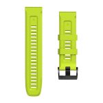 For Garmin Tactix 7 Pro / Fenix 7X / 6X Pro 26mm Screw Black Steel Buckle Silicone Watch Band(Lime Green) - Image 5