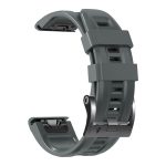For Garmin Tactix 7 Pro / Fenix 7X / 6X Pro 26mm Screw Black Steel Buckle Silicone Watch Band(Grey) - Image 4