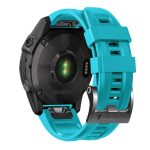 For Garmin Tactix 7 Pro / Fenix 7X / 6X Pro 26mm Screw Black Steel Buckle Silicone Watch Band(Sky Blue) - Image 2