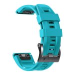 For Garmin Tactix 7 Pro / Fenix 7X / 6X Pro 26mm Screw Black Steel Buckle Silicone Watch Band(Sky Blue) - Image 4