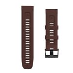 For Garmin Tactix 7 Pro / Fenix 7X / 6X Pro 26mm Screw Black Steel Buckle Silicone Watch Band(Brown) - Image 5