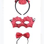 Αποκριάτικη Μάσκα ,Παπιγιόν Και Στέκα Σε Δύο Χρώματα(Μωβ, Πορτοκαλί)