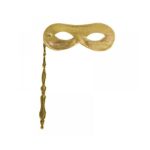 Αποκριάτικη Μάσκα Ματιών Χρυσή με Χερούλι