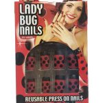 Αποκριάτικα Νύχια 14 τμχ.Μαύρο κόκκινο πουά