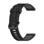 Amazfit for  GTR 3/GTR 3 Pro/GTR 2 22mm Two-color Stripe Silicone Watch Band(Black Dark Grey) (OEM) - Image 6