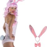 CLOWN Σετ Γατάκι Στέκα ,Παπιγιόν,  Ουρά 2 Χρώματα (Ροζ, Άσπρο)