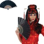 Αποκριάτικη Βεντάλια Μαύρη