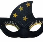 Αποκριάτικο Αξεσουάρ Μάσκα Ματιών με Χρυσά Φρύδια και Αστεράκια
