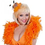 Μίνι καπέλο με φτερό(Κίτρινο/Πορτοκαλί)