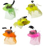 Μίνι καπέλο με φτερό(Κίτρινο/Πορτοκαλί) - Image 3