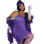 Αποκριάτικη Στολή Τσάρλεστον Σε Δύο Χρώματα (Μώβ, Κόκκινο)