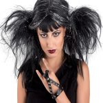 Αποκριάτικη Περούκα με Κοτσίδες Groovy Μαύρη-Ασημί