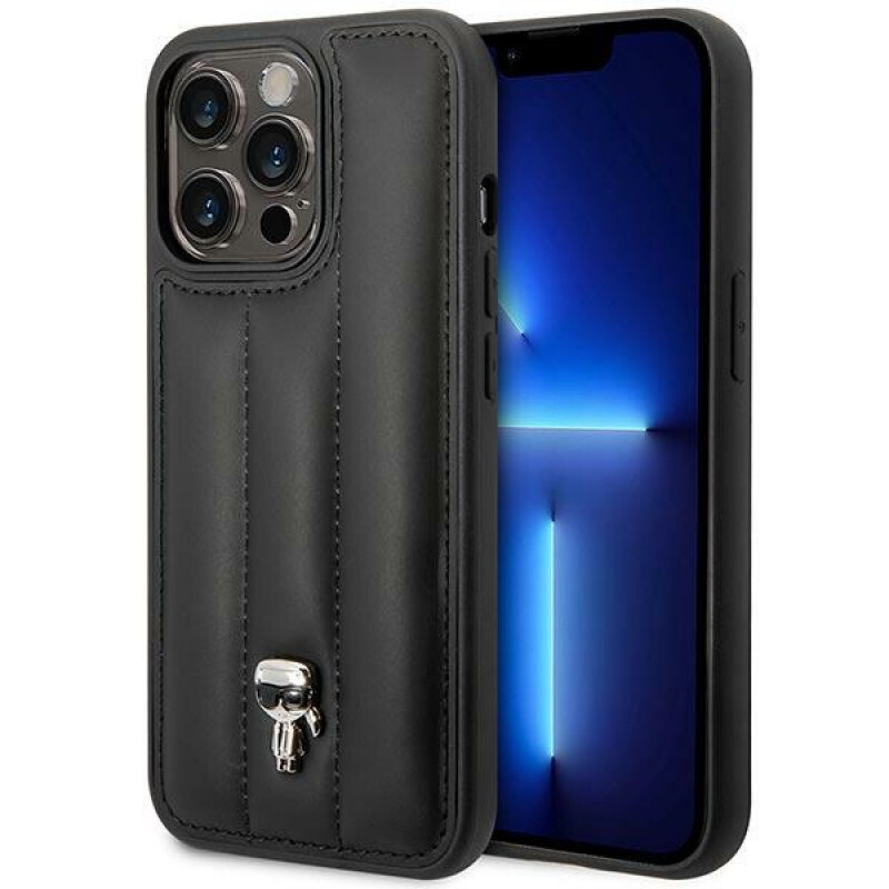 Karl Lagerfeld Puffy Ikonik Pin Back Cover Συνθετική Μαύρο (iPhone 14 Pro) - Image 4