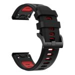 For Garmin Fenix 7X 26mm Two-Color Sports Silicone Watch Band(Black+Red) - Image 3