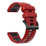 For Garmin Fenix 7X 26mm Two-Color Sports Silicone Watch Band(Red+Black) - Image 3