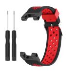 For Amazfit T-Rex / T-Rex Pro / Ares 3-Row Holes Two-color Silicone Watch Band (Black + Red) - Image 2